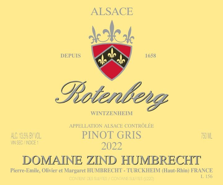 Pinot Gris Rotemberg 2018